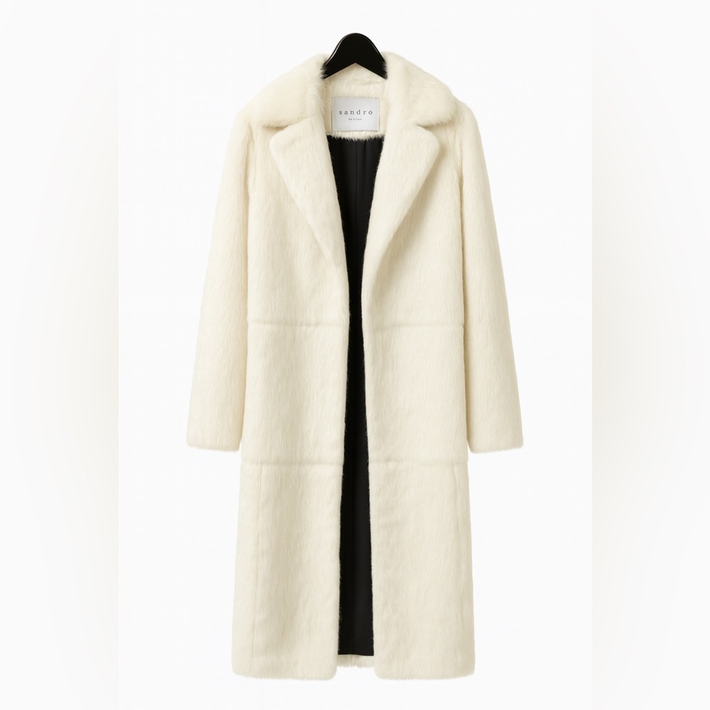 Sandro Paris Fur Coat Size S